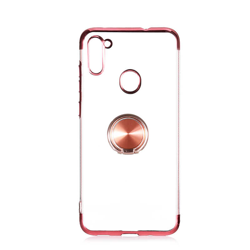 Galaxy Uyumlu A11 Kılıf Tuhatu Gess Silikon-Rose gold