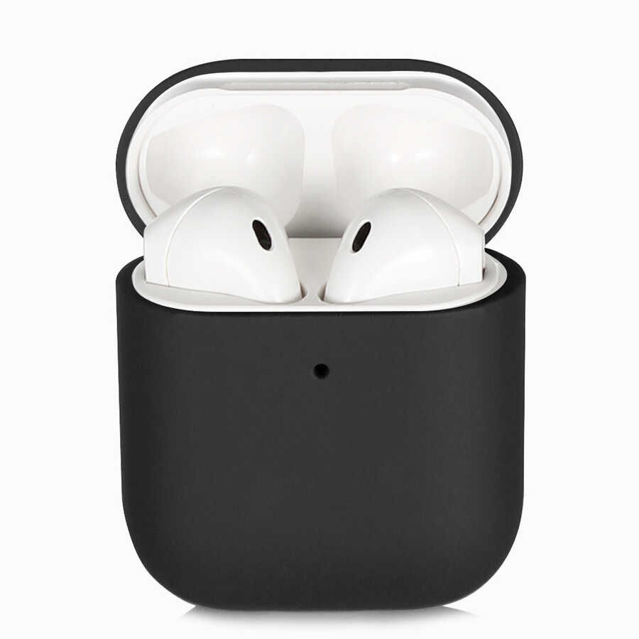 Airpods Uyumlu Kılıf Tuhatu Silk Silikon-Siyah