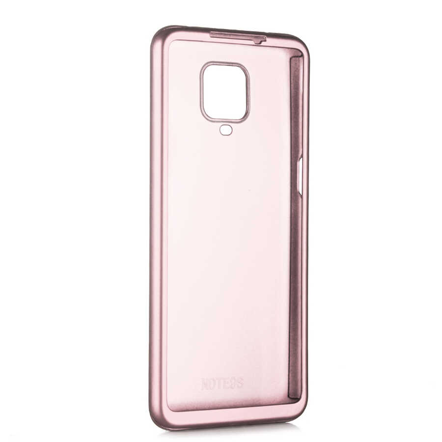 Xiaomi Uyumlu Redmi Note 9S Kılıf Tuhatu 360 3 Parçalı Rubber Kapak-Rose gold