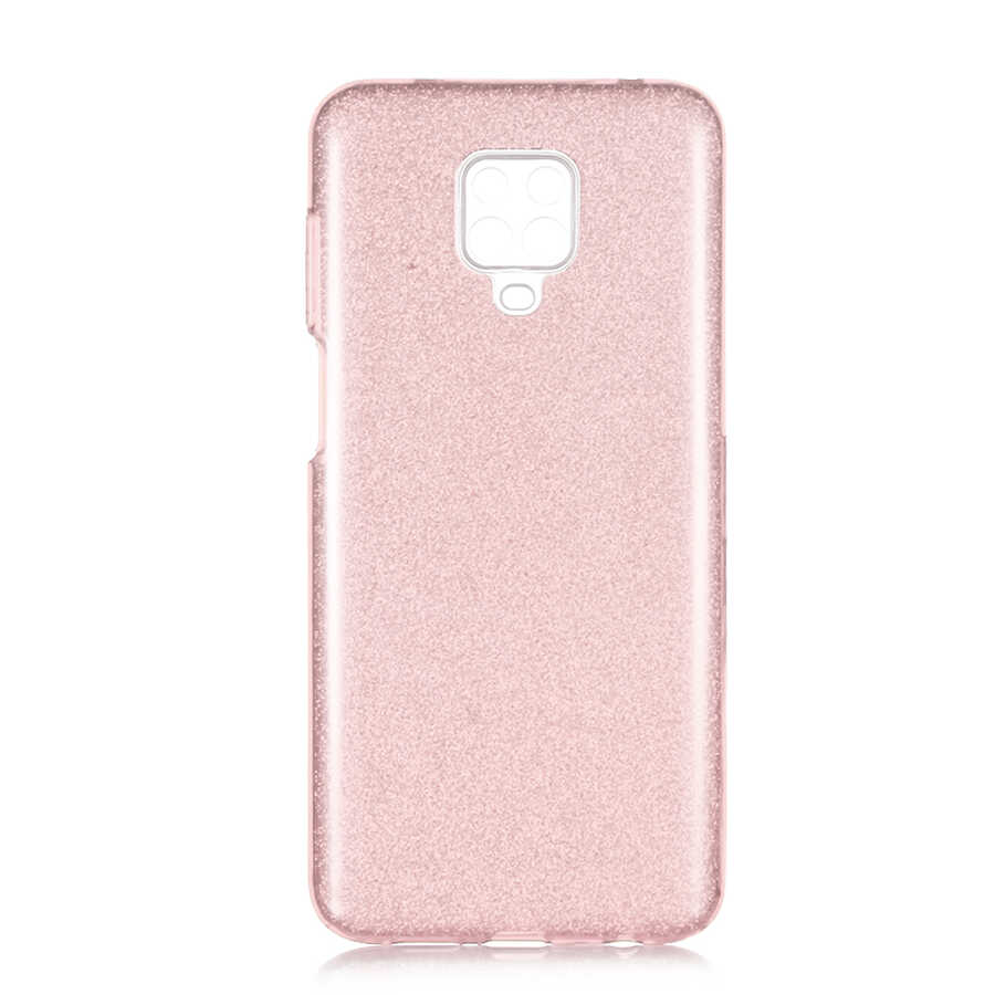 Xiaomi Uyumlu Redmi Note 9S Kılıf Tuhatu Shining Silikon-Rose gold