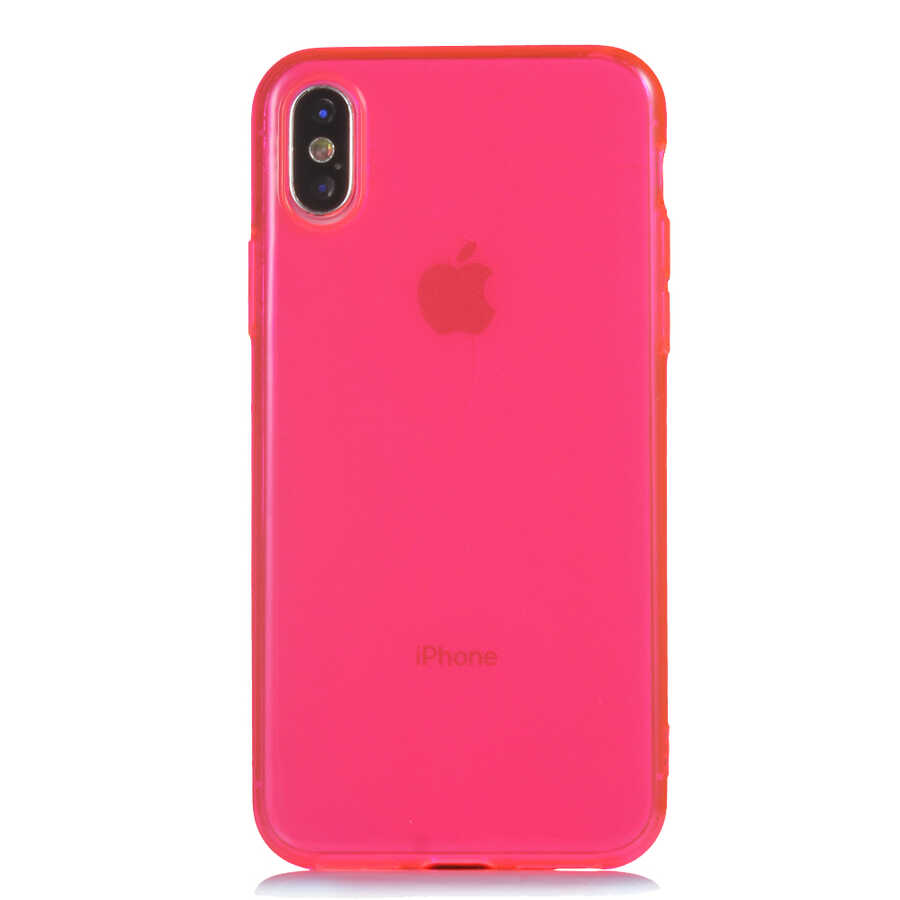 iPhone Uyumlu X Kılıf Tuhatu Mun Silikon-Pembe