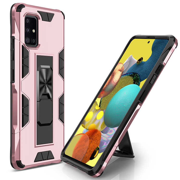 Galaxy Uyumlu A71 Kılıf Tuhatu Volve Kapak-Rose gold