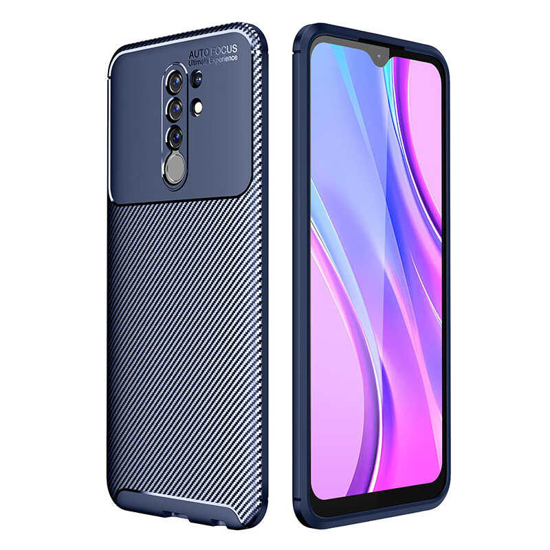 Xiaomi Uyumlu Redmi 9 Kılıf Tuhatu Garavel Silikon Kapak-Lacivert