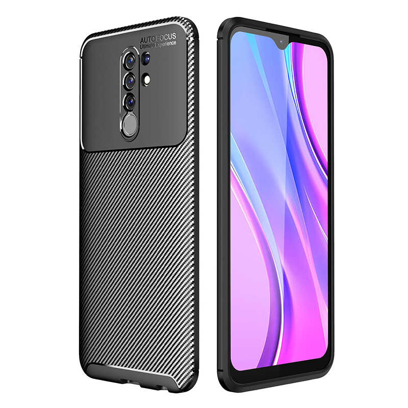 Xiaomi Uyumlu Redmi 9 Kılıf Tuhatu Garavel Silikon Kapak-Siyah