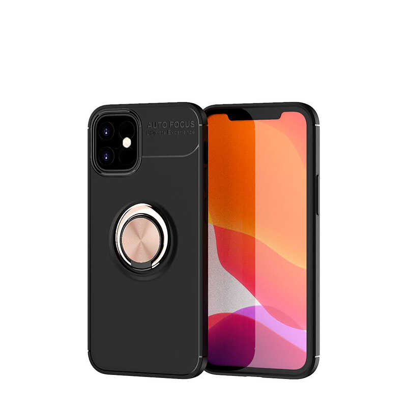 iPhone Uyumlu 12 Mini Kılıf Tuhatu Ravel Silikon Kapak-Siyah-rose gold