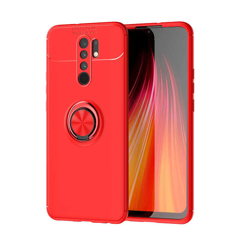 Xiaomi Uyumlu Redmi 9 Kılıf Tuhatu Ravel Silikon Kapak-Kırmızı