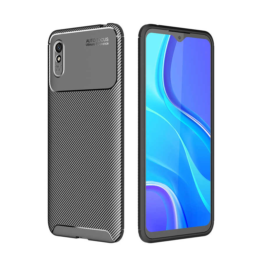 Xiaomi Uyumlu Redmi 9A Kılıf Tuhatu Garavel Silikon Kapak-Siyah