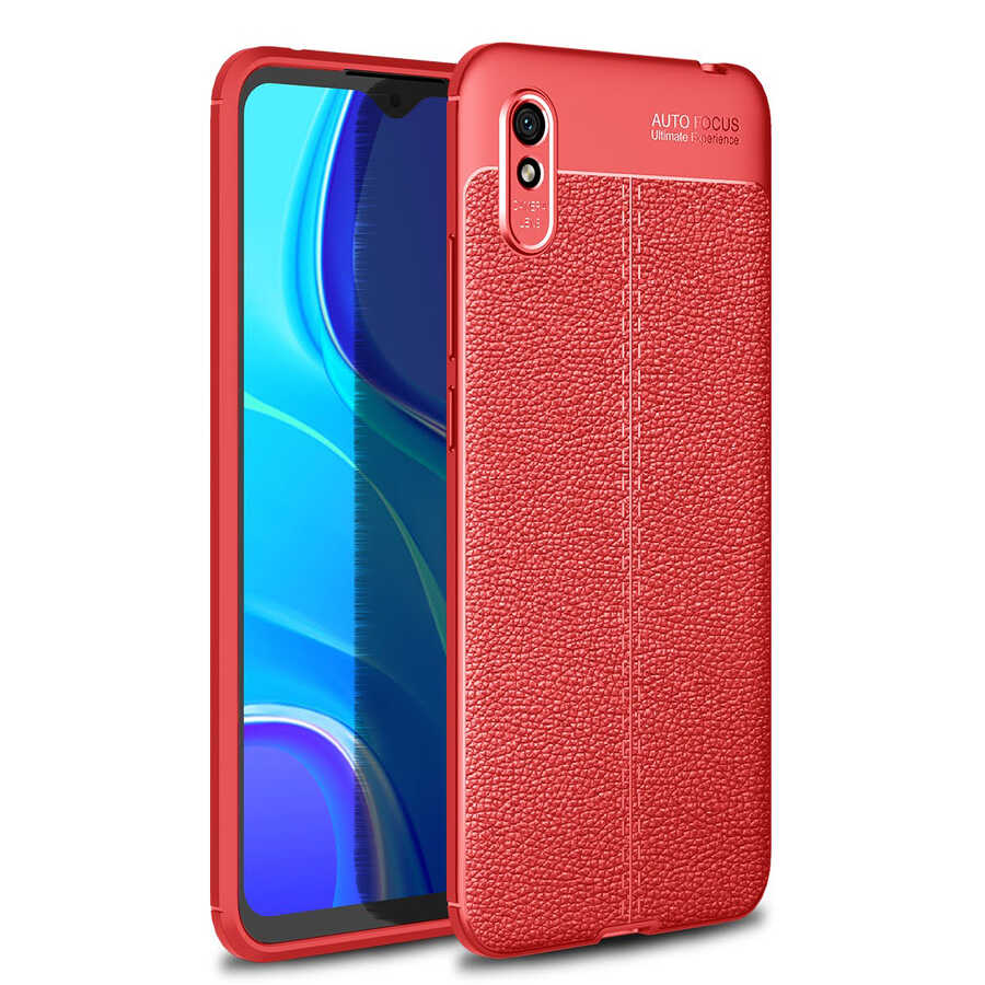 Xiaomi Uyumlu Redmi 9A Kılıf Tuhatu Ceku Silikon Kapak-Kırmızı