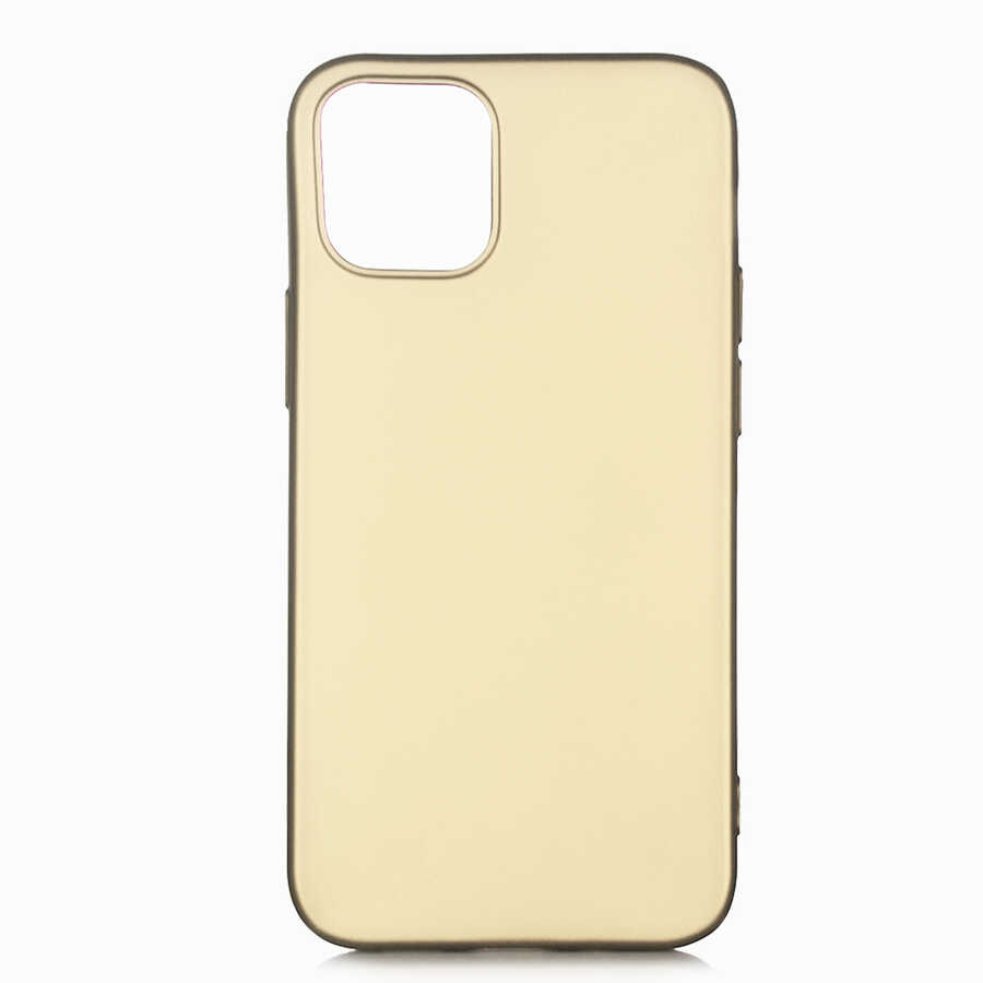 iPhone Uyumlu 12 Mini Kılıf Tuhatu Marino Silikon Kapak-Gold