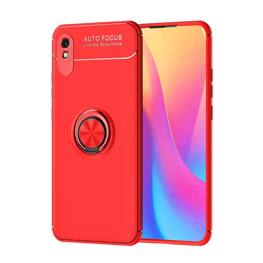 Xiaomi Uyumlu Redmi 9A Kılıf Tuhatu Ravel Silikon Kapak-Kırmızı