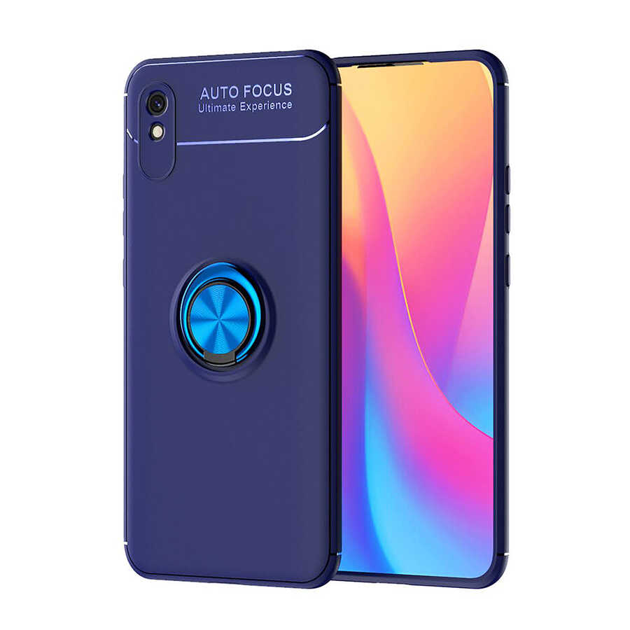 Xiaomi Uyumlu Redmi 9A Kılıf Tuhatu Ravel Silikon Kapak-Mavi