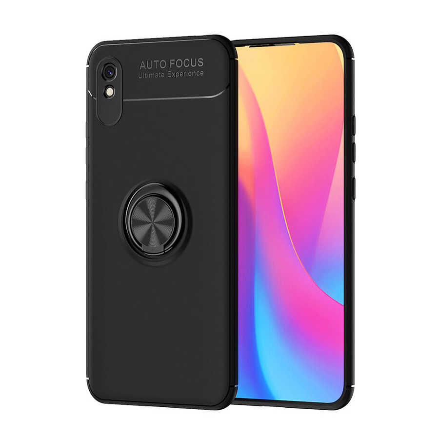 Xiaomi Uyumlu Redmi 9A Kılıf Tuhatu Ravel Silikon Kapak-Siyah