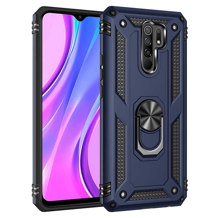 Xiaomi Uyumlu Redmi 9 Kılıf Tuhatu Tank Kapak-Mavi