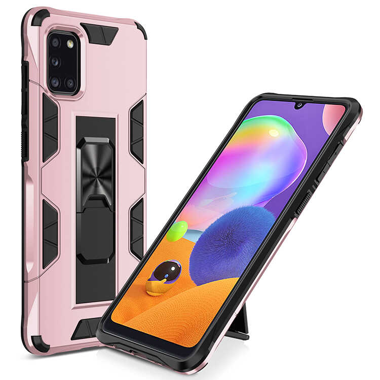 Galaxy Uyumlu A31 Kılıf Tuhatu Volve Kapak-Rose gold