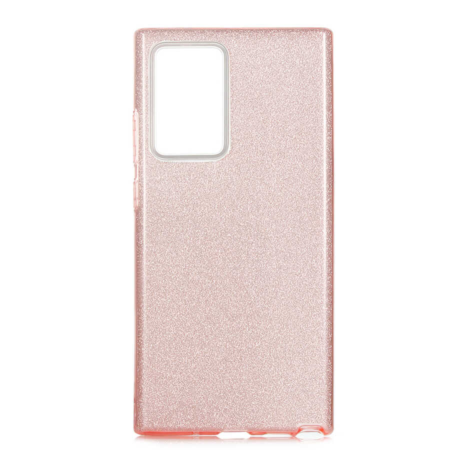 Galaxy Uyumlu Note 20 Ultra Kılıf Tuhatu Shining Silikon-Rose gold