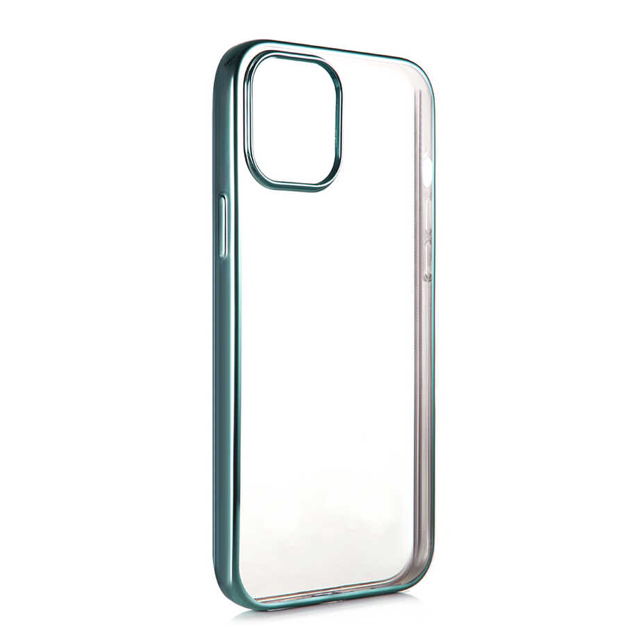 iPhone Uyumlu 12 Mini Benks Magic Glitz Ultra-Thin Transparent Protective Soft Kapak-Koyu yeşil