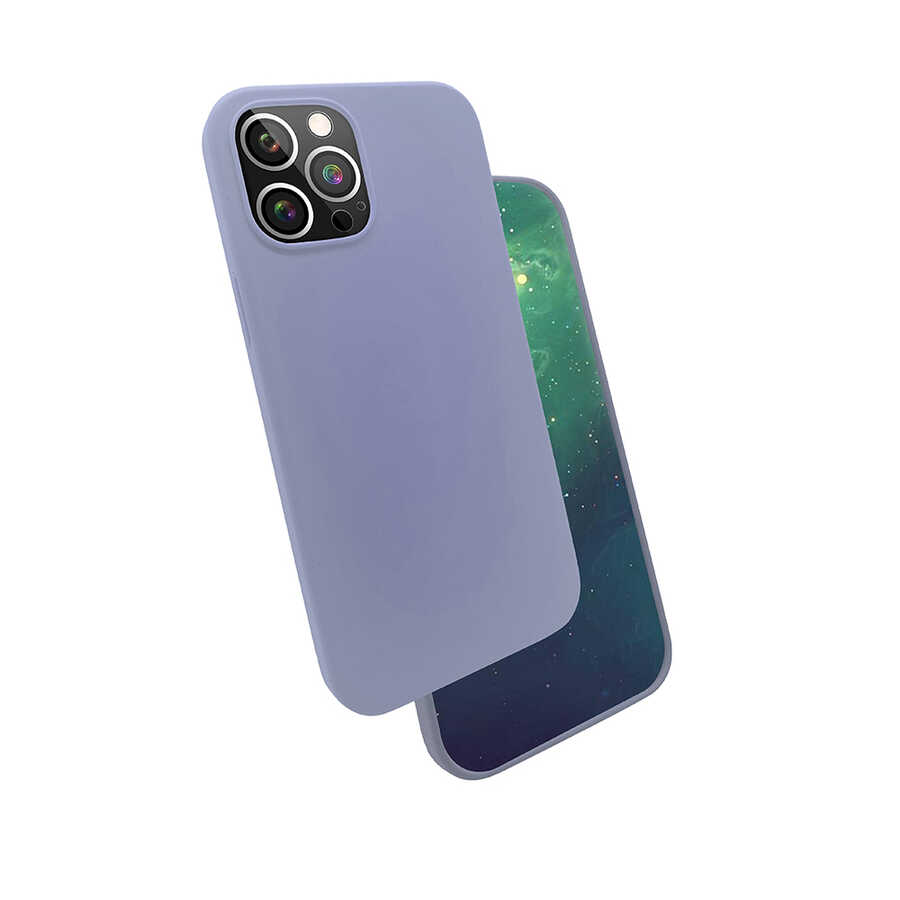 iPhone Uyumlu 12 Pro Kılıf Tuhatu Silk Silikon-Lila