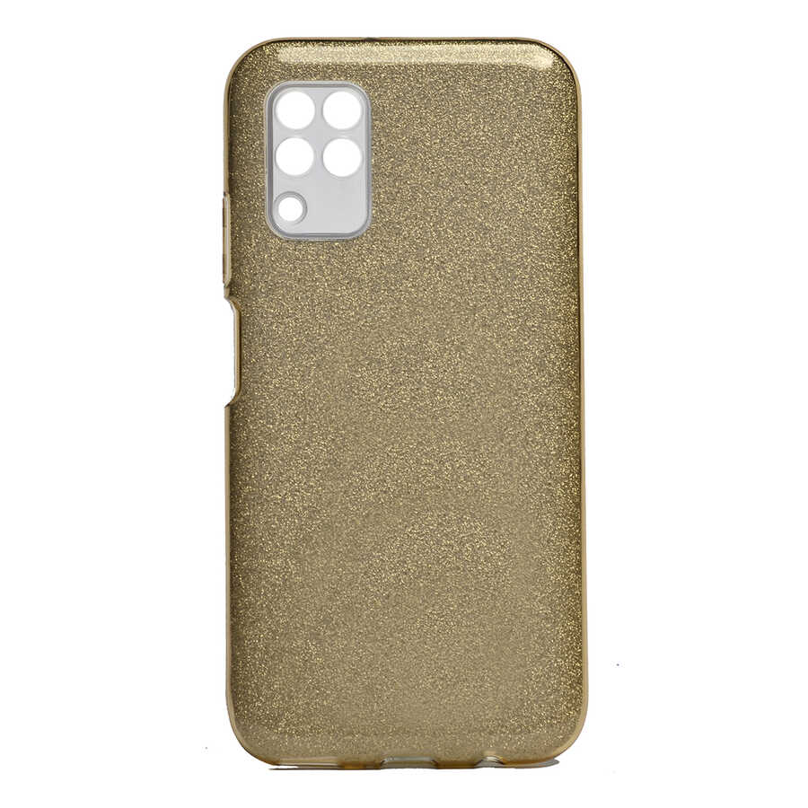 Huawei Uyumlu P40 Lite Kılıf Tuhatu Shining Silikon-Gold