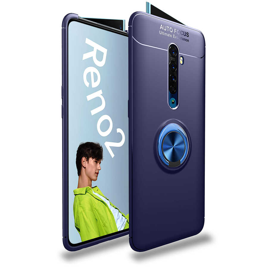 Oppo Reno 2Z Kılıf Tuhatu Ravel Silikon Kapak-Mavi