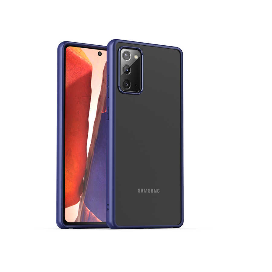 Galaxy Uyumlu Note 20 Kılıf Tuhatu Hom Silikon-Lacivert