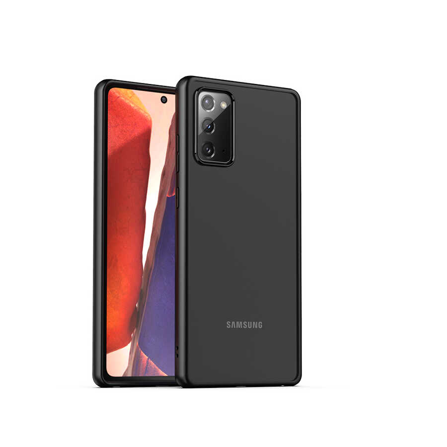 Galaxy Uyumlu Note 20 Kılıf Tuhatu Hom Silikon-Siyah