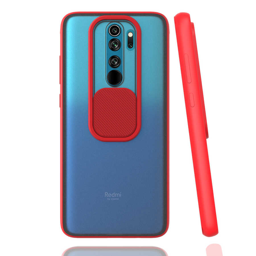 Xiaomi Uyumlu Redmi Note 8 Pro Kılıf Tuhatu Lensi Kapak-Kırmızı