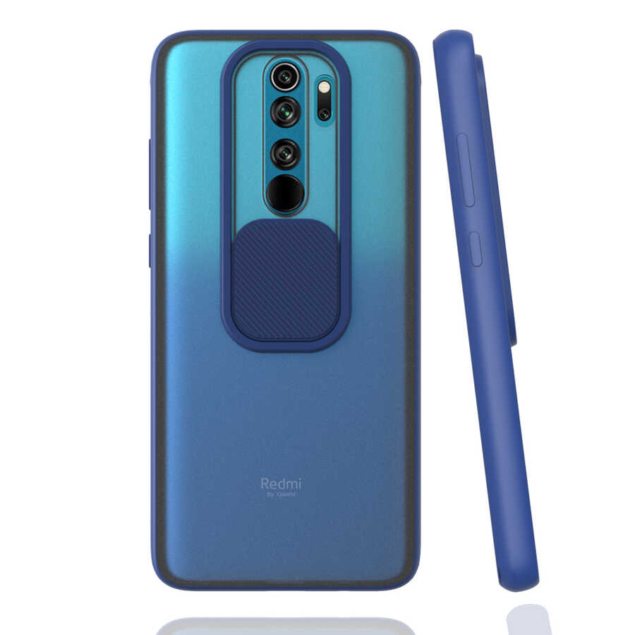 Xiaomi Uyumlu Redmi Note 8 Pro Kılıf Tuhatu Lensi Kapak-Lacivert