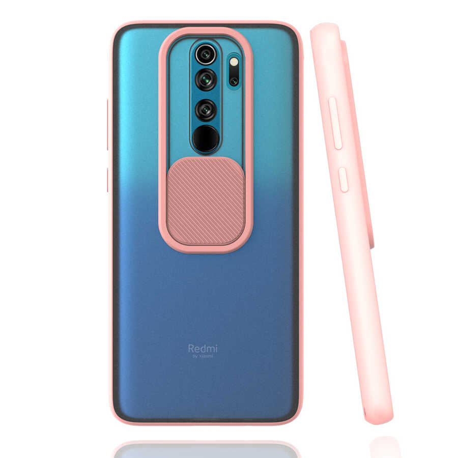 Xiaomi Uyumlu Redmi Note 8 Pro Kılıf Tuhatu Lensi Kapak-Pembe açık