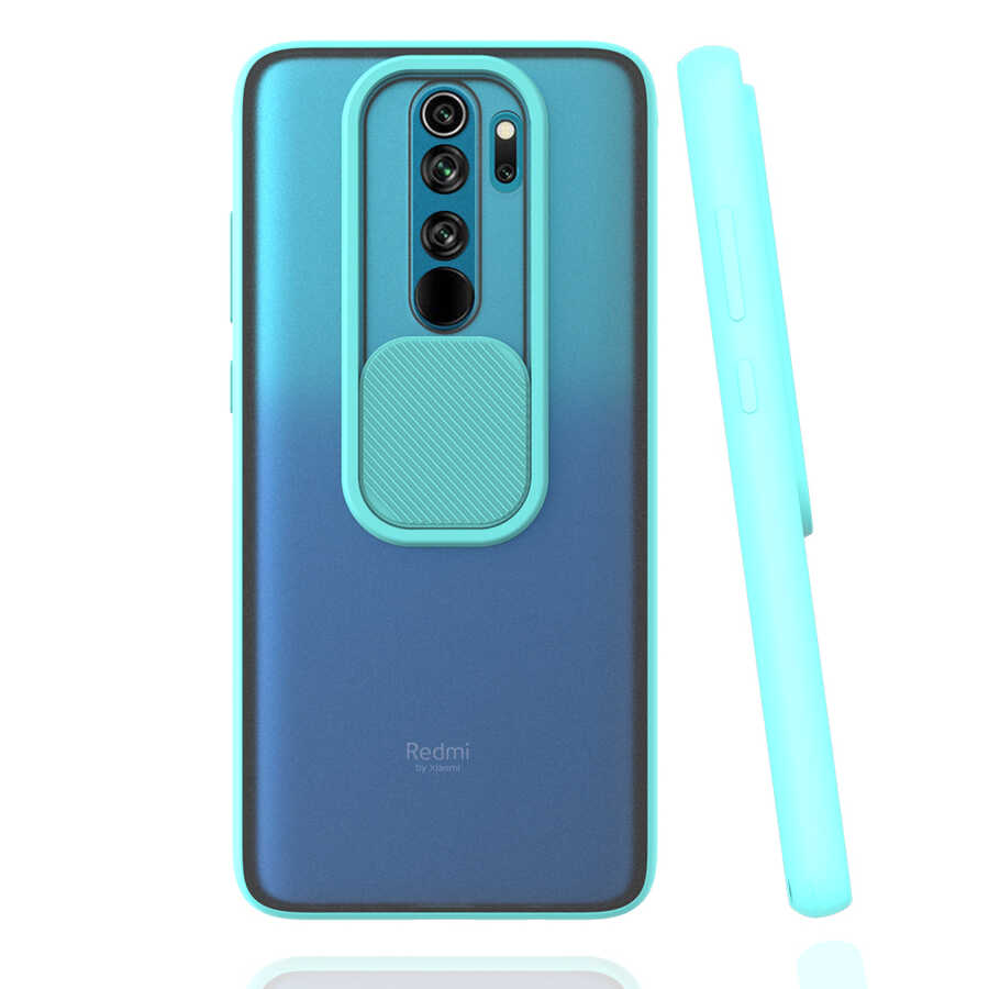 Xiaomi Uyumlu Redmi Note 8 Pro Kılıf Tuhatu Lensi Kapak-Turkuaz