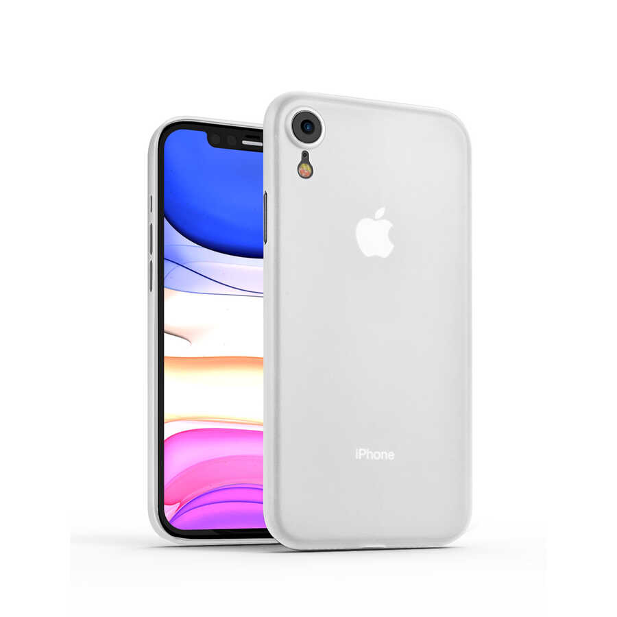 iPhone Uyumlu XR 6.1 Kılıf ​​​​​Wiwu Skin Nano PP Kapak-Beyaz