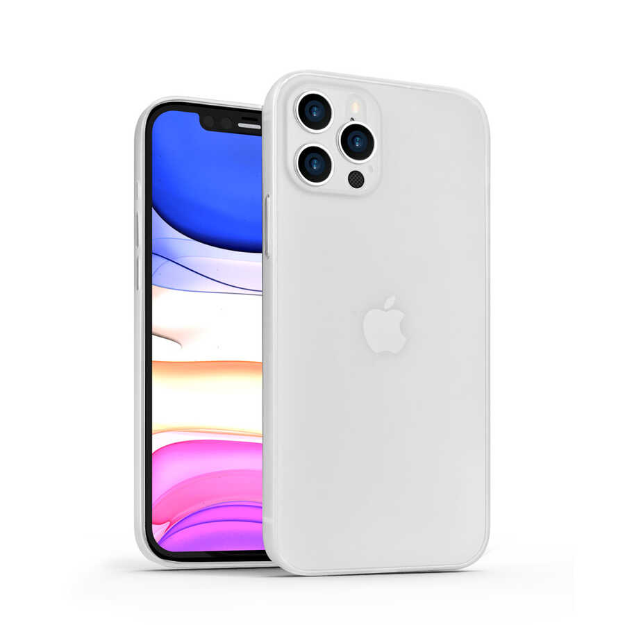 iPhone Uyumlu 12 Pro Kılıf ​​​​​Wiwu Skin Nano PP Kapak-Beyaz