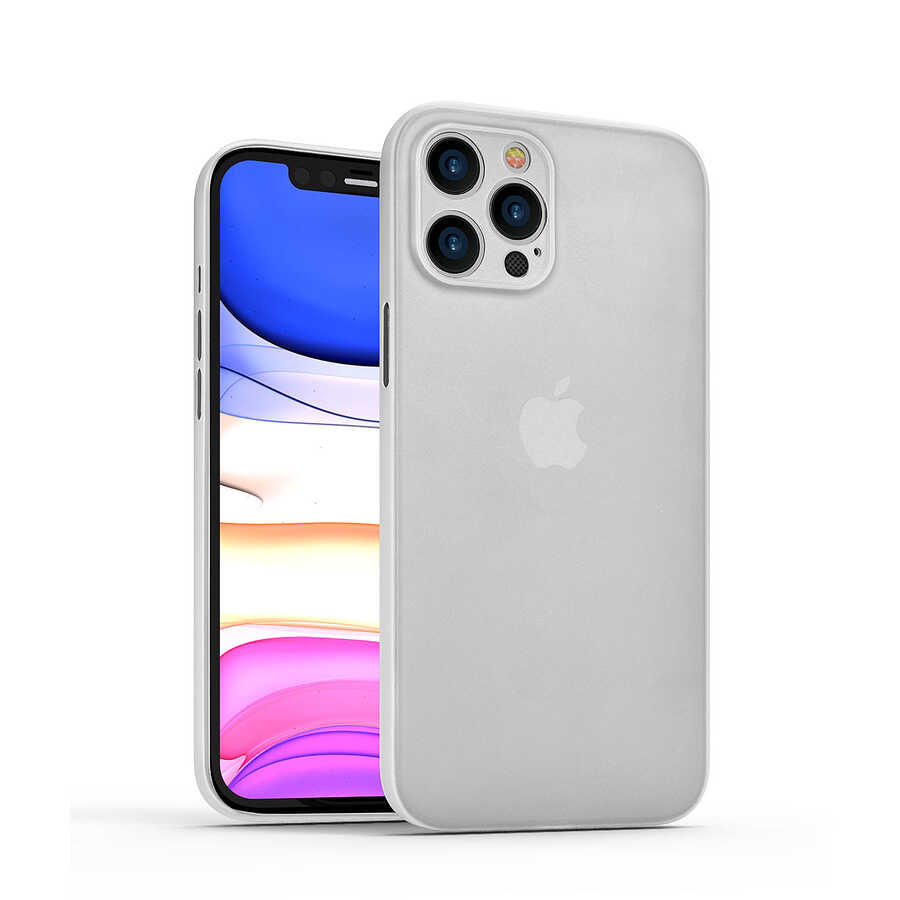 iPhone Uyumlu 12 Pro Max Kılıf ​​​​​Wiwu Skin Nano PP Kapak-Beyaz