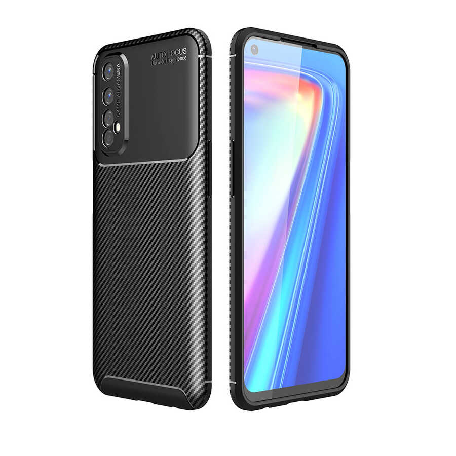 Realme 7 Kılıf Tuhatu Garavel Silikon Kapak-Siyah