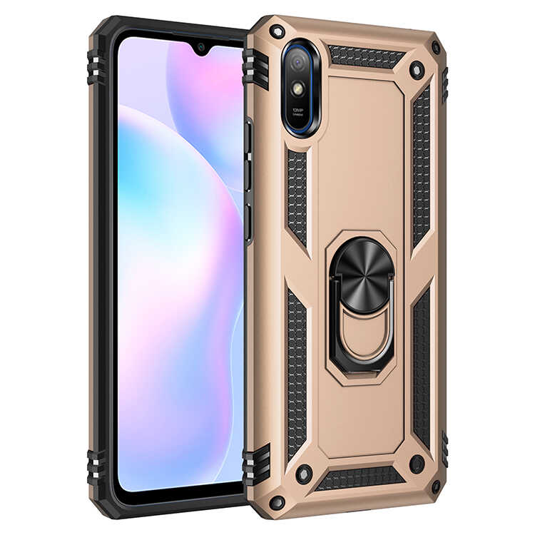 Xiaomi Uyumlu Redmi 9A Kılıf Tuhatu Tank Kapak-Gold