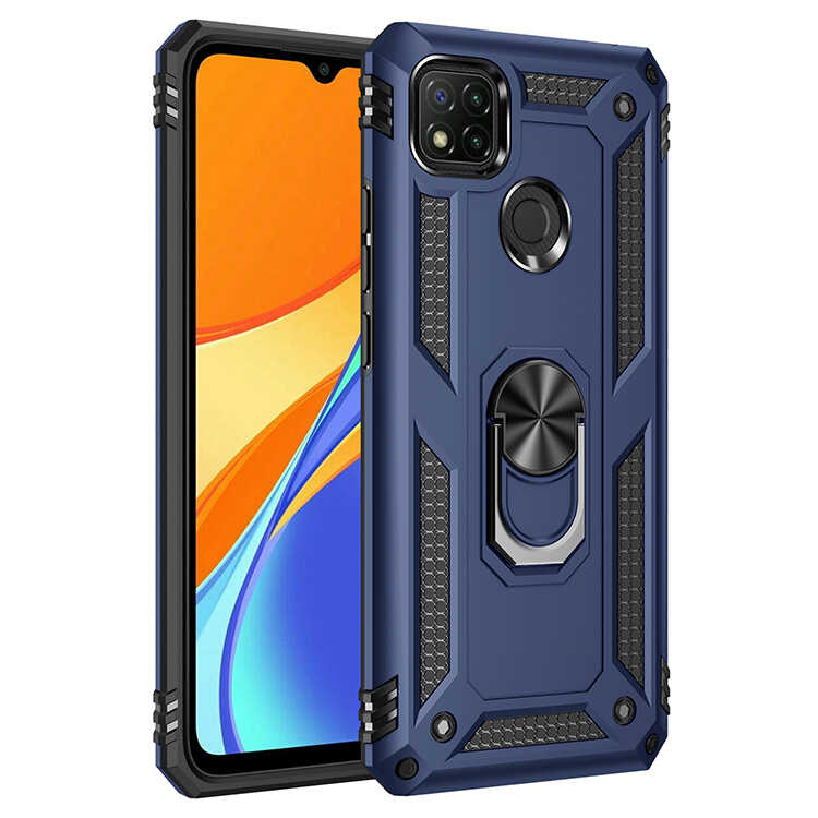 Xiaomi Uyumlu Redmi 9C Kılıf Tuhatu Tank Kapak-Mavi