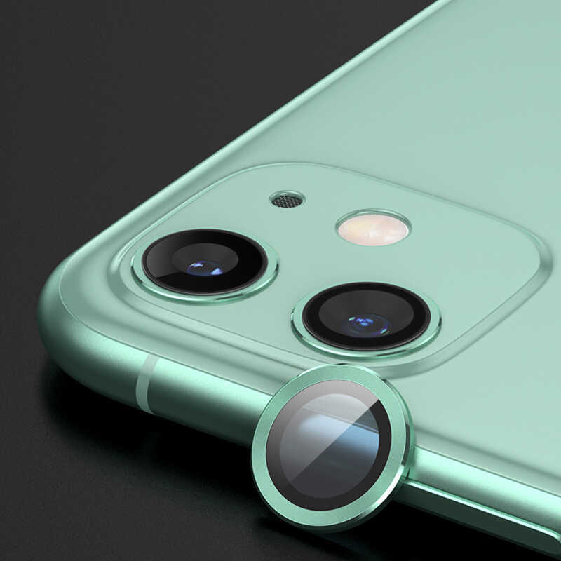 iPhone Uyumlu 12 Mini Tuhatu CL-02 Kamera Lens Koruyucu-Açık yeşil