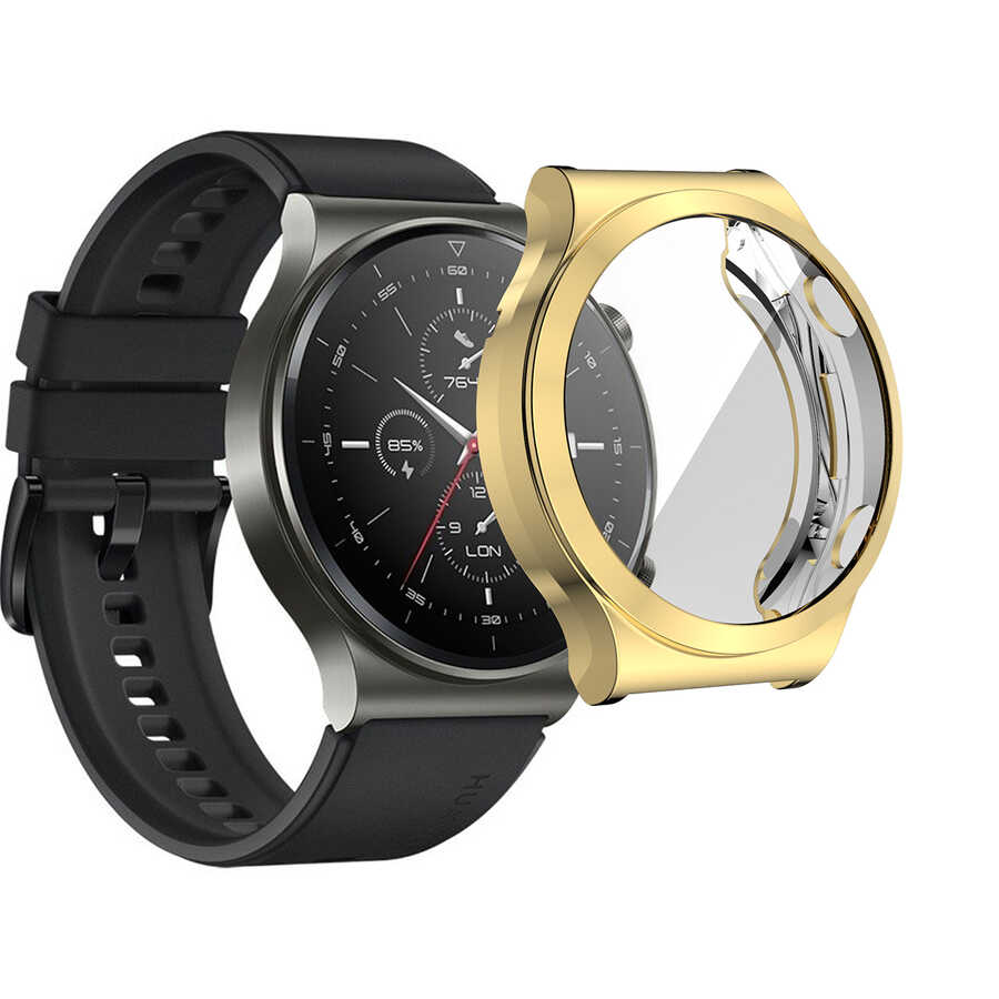 Huawei Uyumlu Watch GT2 Pro Tuhatu Watch Gard 02 Ekran Koruyucu-Gold