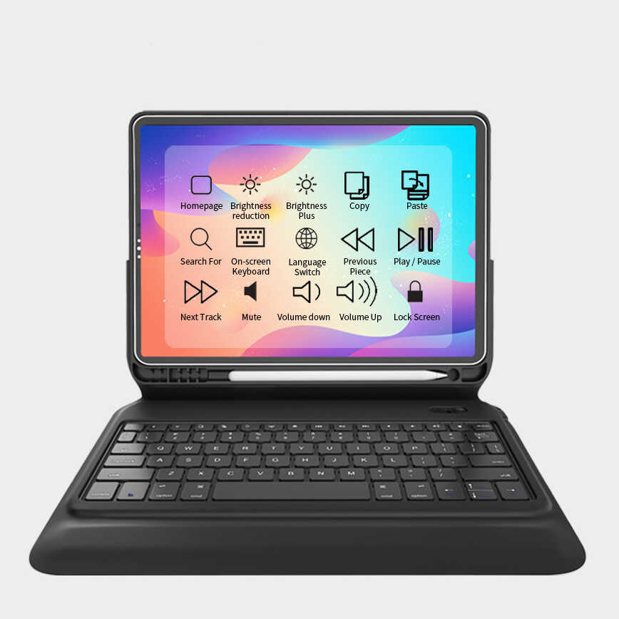 iPad Uyumlu Pro 11 Wiwu Keyboard Folio Kablosuz Klavyeli Kılıf