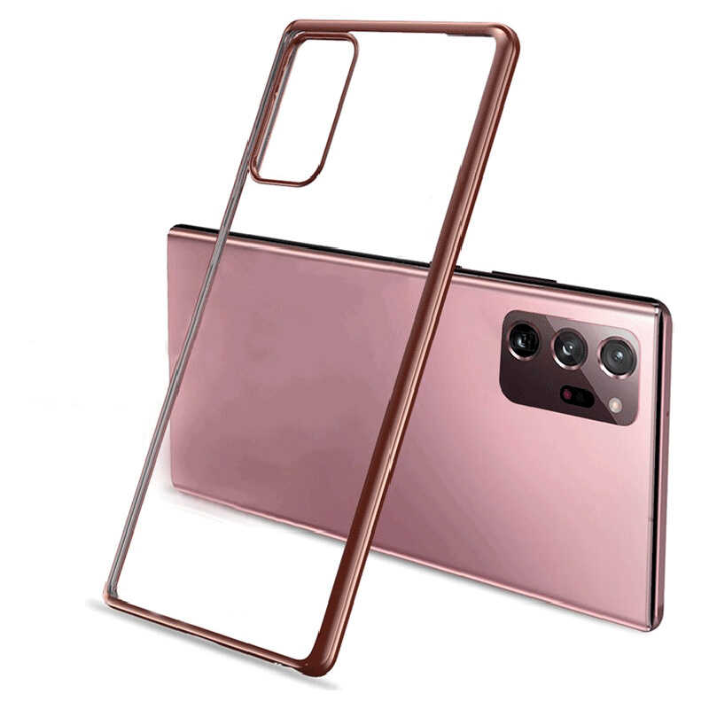 Galaxy Uyumlu Note 20 Benks Magic Glitz Ultra-Thin Transparent Protective Soft Kapak-Rose gold