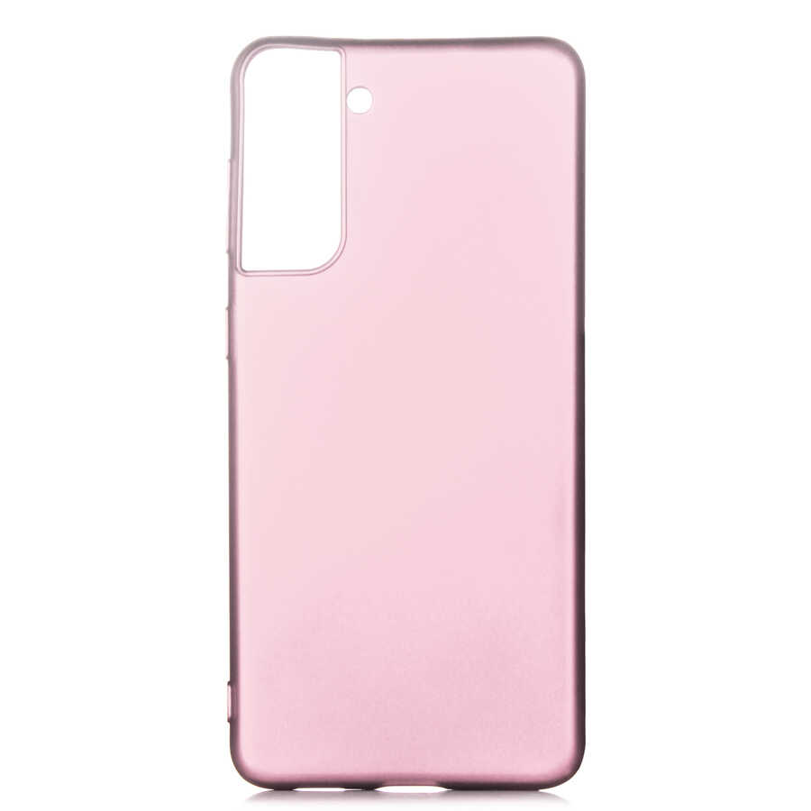 Galaxy Uyumlu S21 Kılıf Tuhatu Marino Silikon Kapak-Rose gold