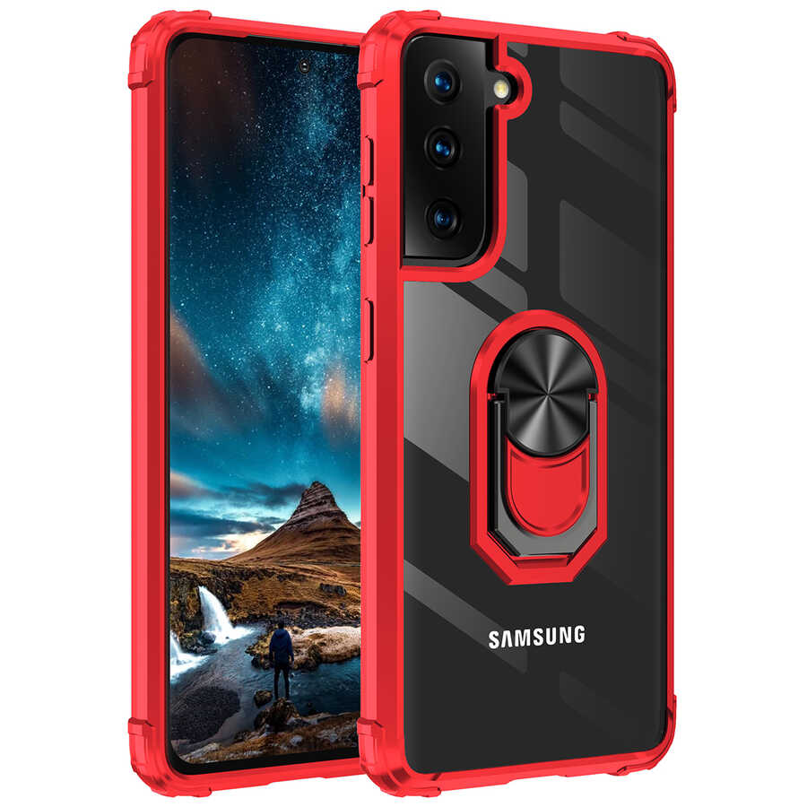 Galaxy Uyumlu S21 Plus Kılıf Tuhatu Mola Kapak-Kırmızı