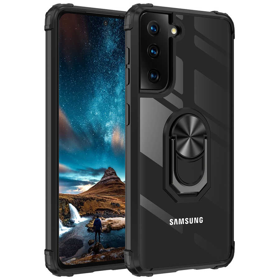 Galaxy Uyumlu S21 Plus Kılıf Tuhatu Mola Kapak-Siyah