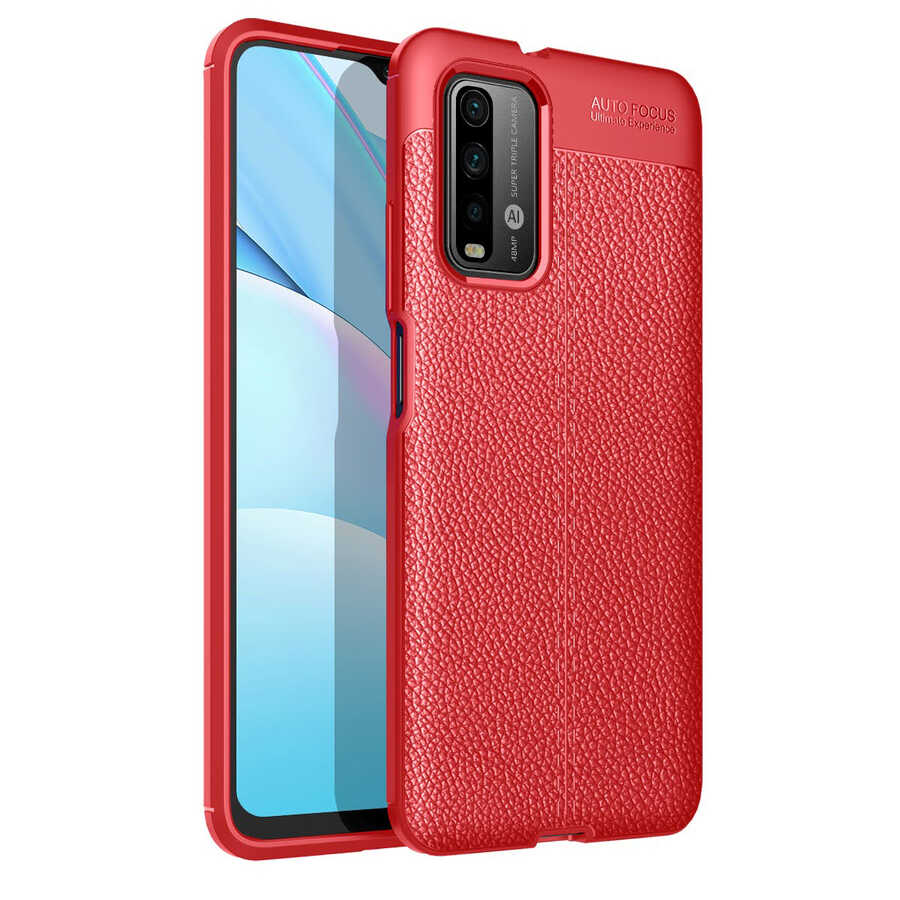 Xiaomi Uyumlu Redmi 9T Kılıf Tuhatu Ceku Silikon Kapak-Kırmızı