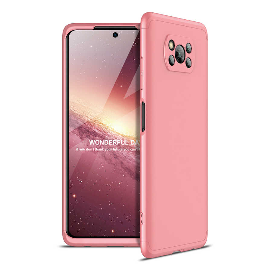 Xiaomi Uyumlu Poco X3 Kılıf Tuhatu Ays Kapak-Rose gold