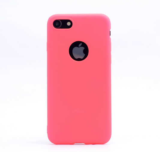 iPhone Uyumlu 8 Plus Kılıf Tuhatu Marino Silikon Kapak-Pembe