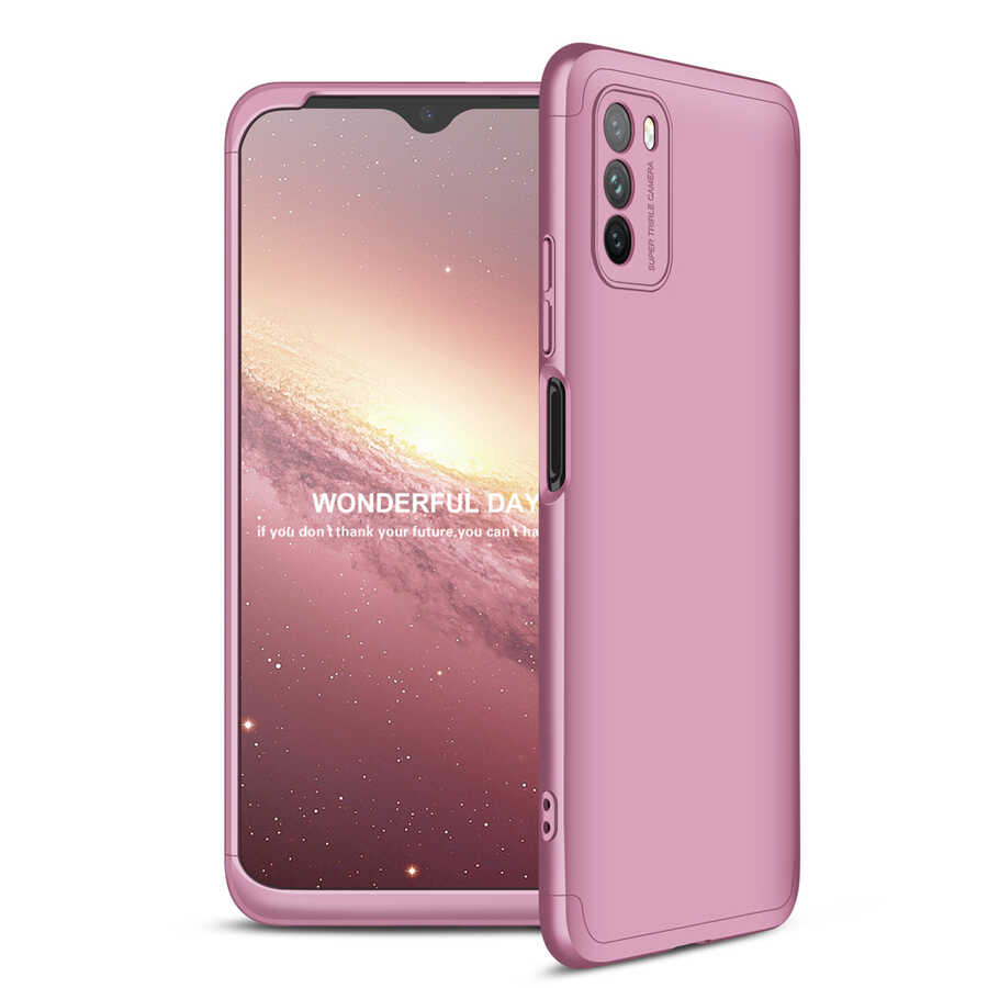 Xiaomi Uyumlu Poco M3 Kılıf Tuhatu Ays Kapak-Rose gold