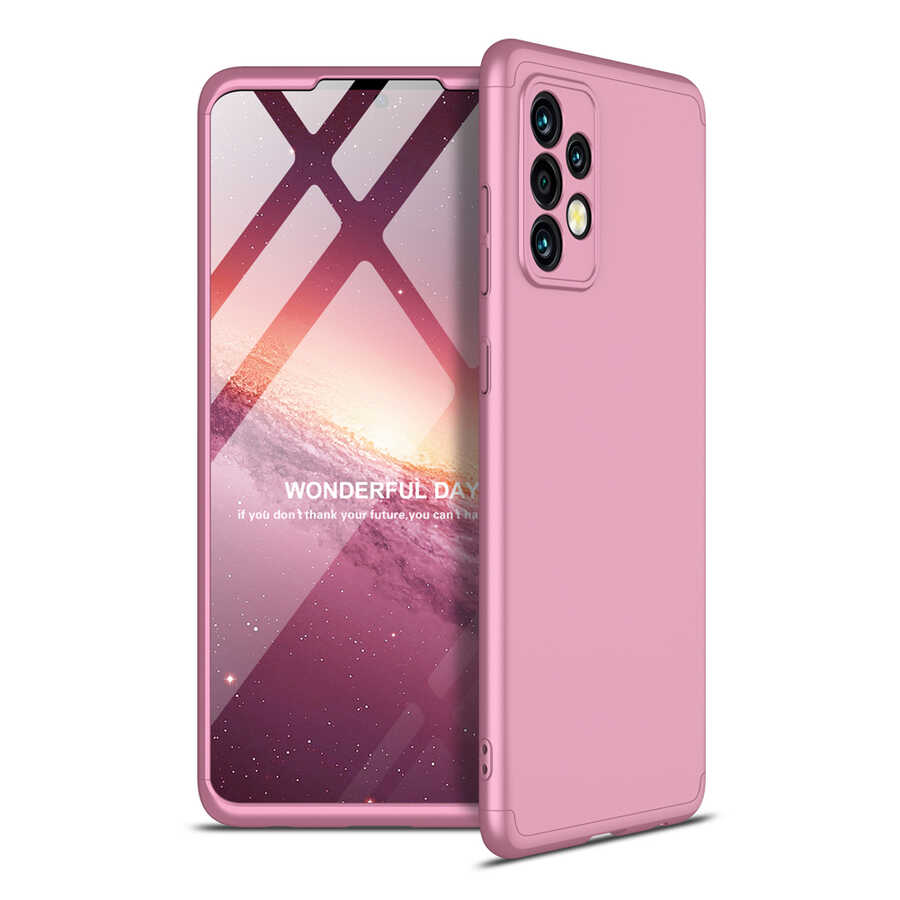 Galaxy Uyumlu A72 Kılıf Tuhatu Ays Kapak-Rose gold