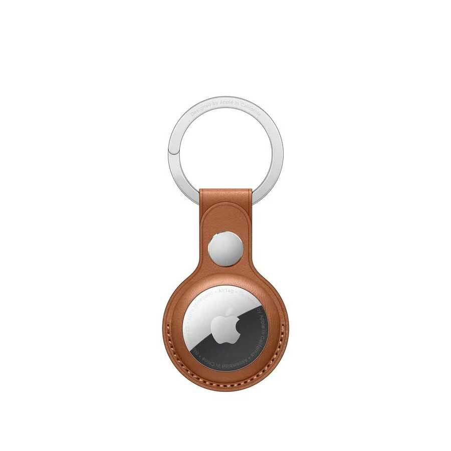 Wiwu Leather Key Ring Airtag Uyumlu Anahtarlık-Kahverengi