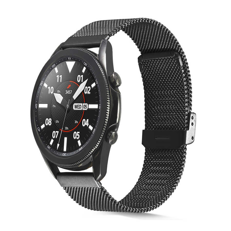 Xiaomi Uyumlu Amazfit Pace KRD-45 22mm Metal Kordon-Siyah