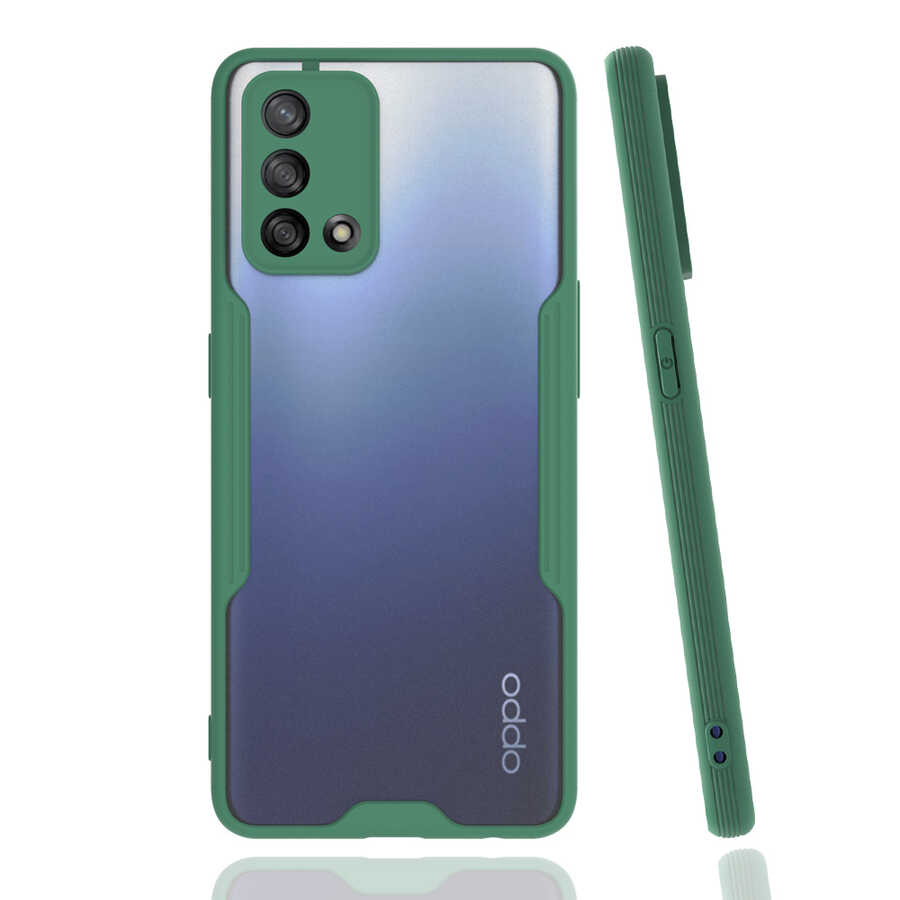 Oppo A74 4G Kılıf Tuhatu Parfe Kapak-Koyu yeşil